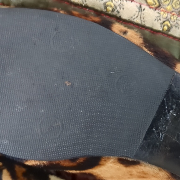 GUISEPPE ZANOTTI* pony hair leopard print ballet flats w/rubber resole for wear - Picture 6 of 8